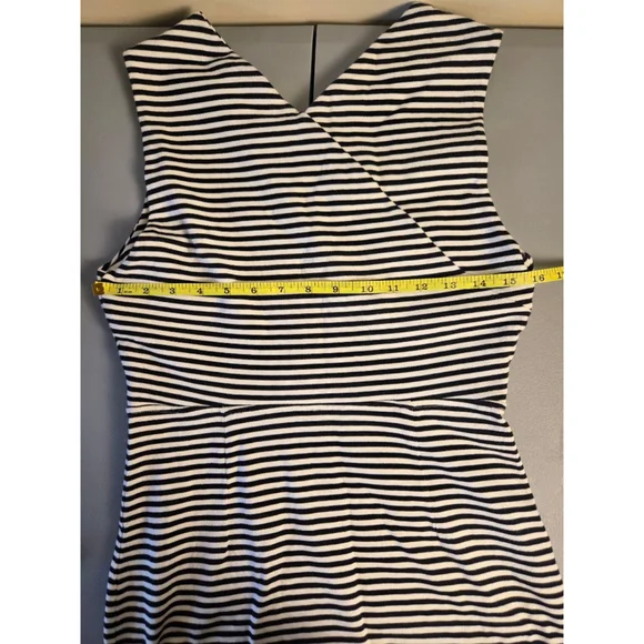 Women's Kate Spade Saturday Black White Striped Mini Dress S - Picture 6 of 9